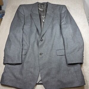 Hart Schaffner Marx Blazer Mens 46L Gray Comfort Single Breasted Formal USA Made